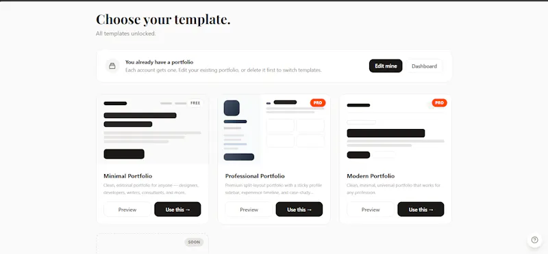 Porfilr screenshot 2