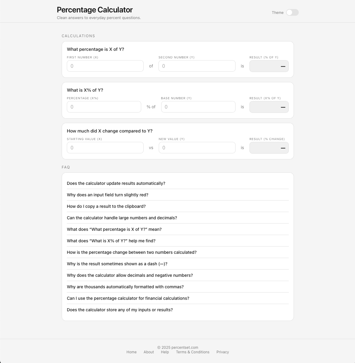 PercentSet: A Modern Take on Percentages - Screenshot 2 showing product features and functionality