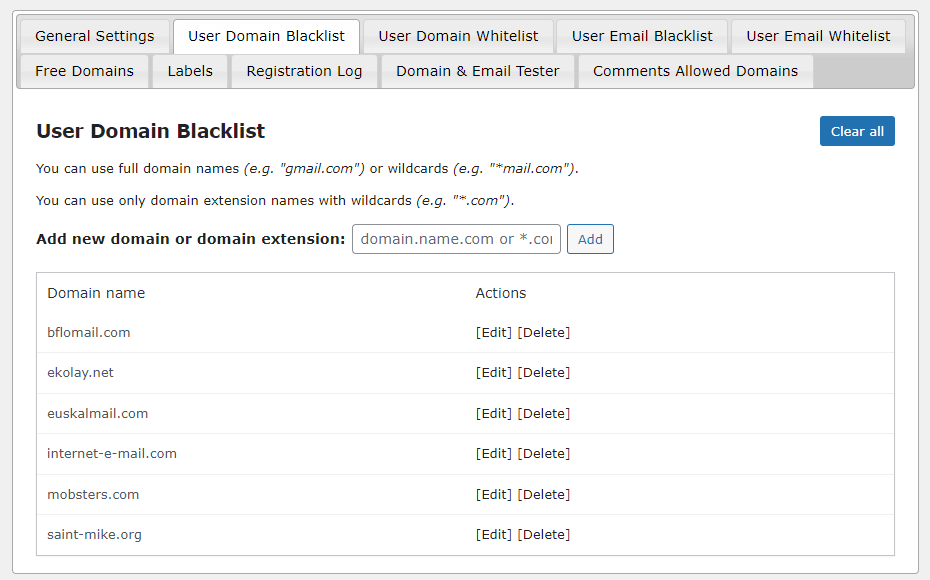 Plugin Blacklist Pendaftaran E -mel WP media 5