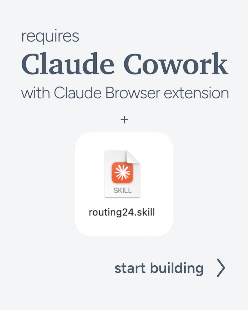 Routing24 for Claude Cowork screenshot 2