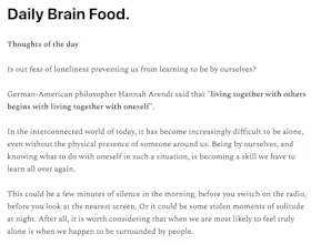 Brain Food Newsletter gallery image