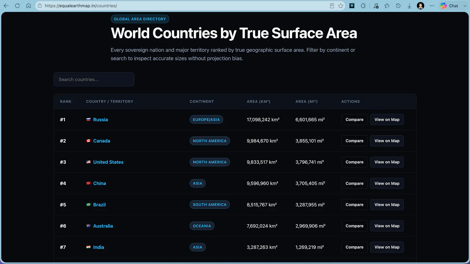 Equal Earth Map — Interactive World Map screenshot 4