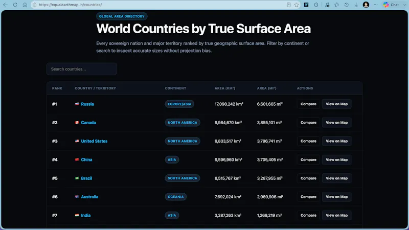 Equal Earth Map — Interactive World Map screenshot 4
