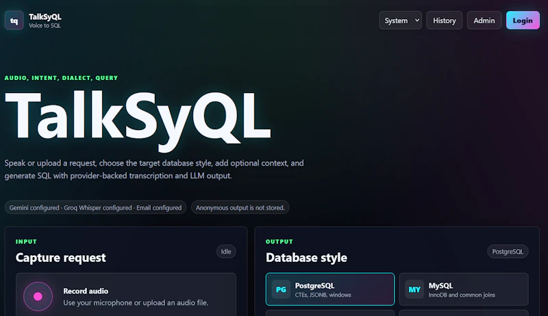 TalkSyQL screenshot 1