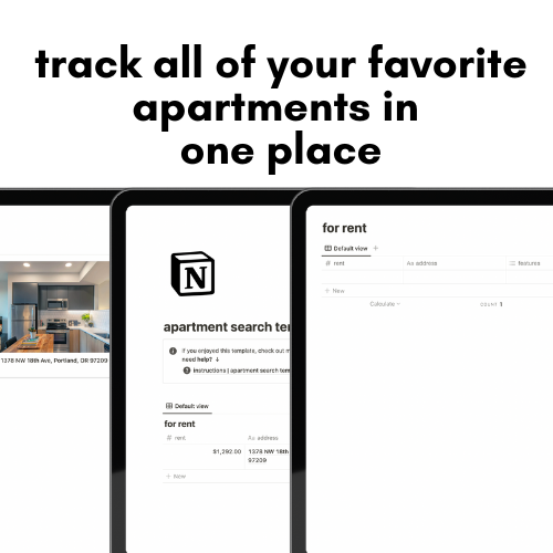 apartment search notion template gallery image