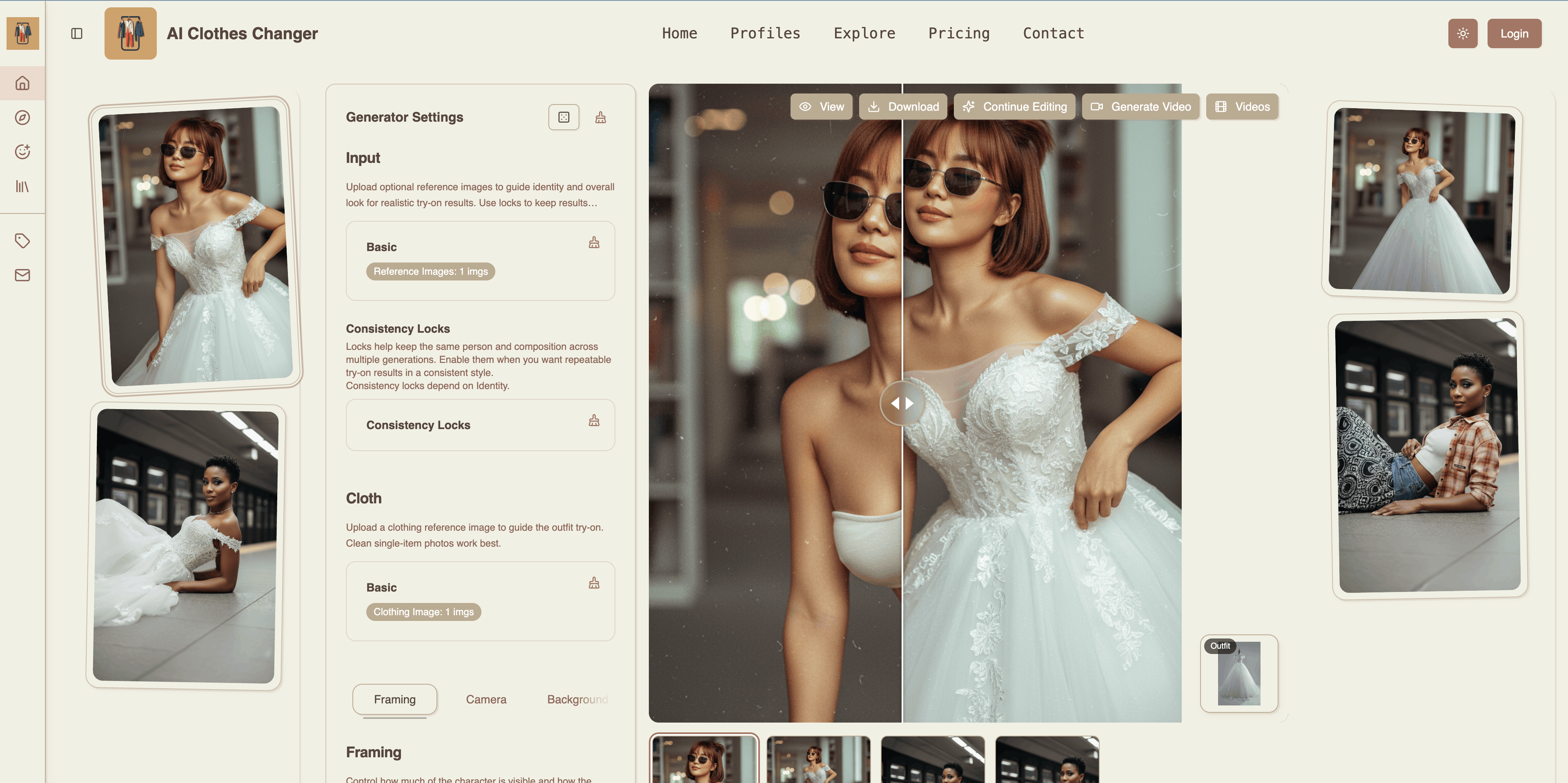 AI Clothes Changer - Main product screenshot demonstrating key features and user interface