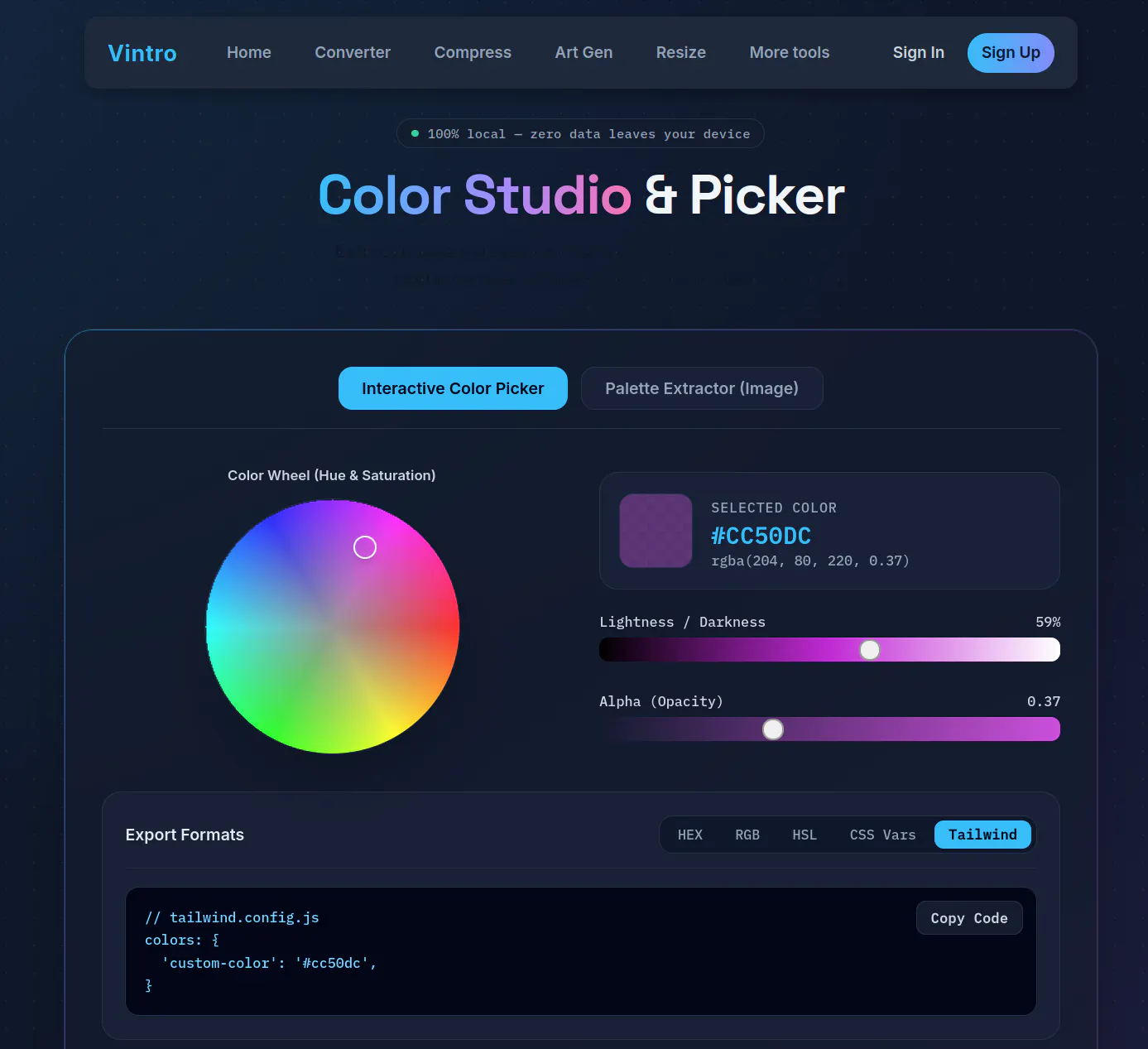 Vintro — Free Online Web Utilities gallery image