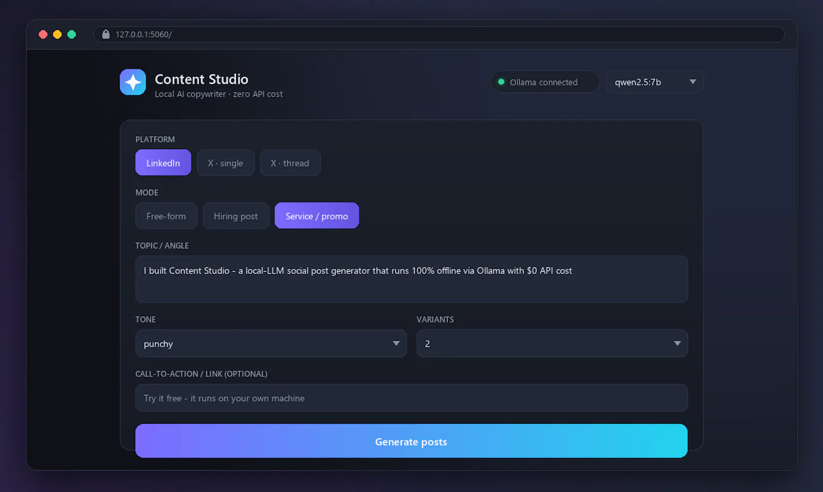 Content Studio screenshot 1