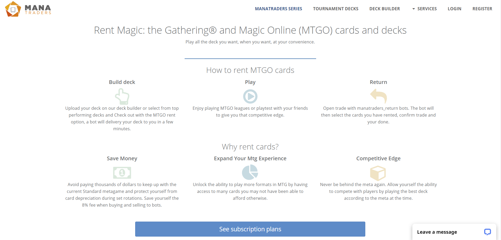 ManaTraders Card rentals gallery image