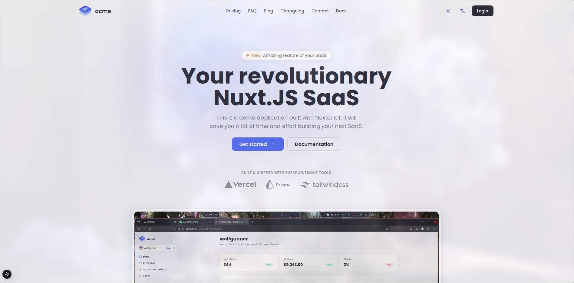 Mídia 1 de Isca Nuxts - Kit de iniciações de saas nuxt.js