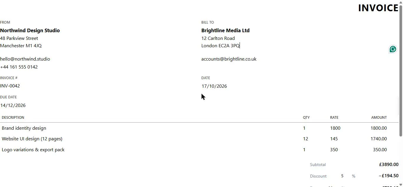 Free Invoice Generator gallery image