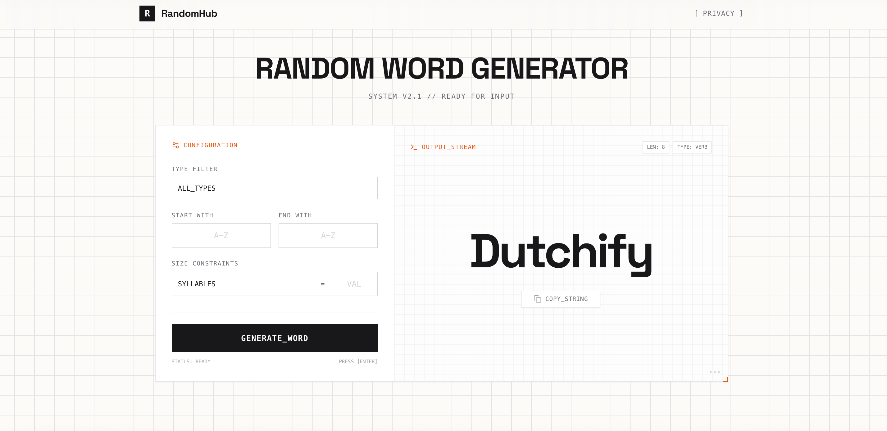 RandomHub - Main product screenshot demonstrating key features and user interface