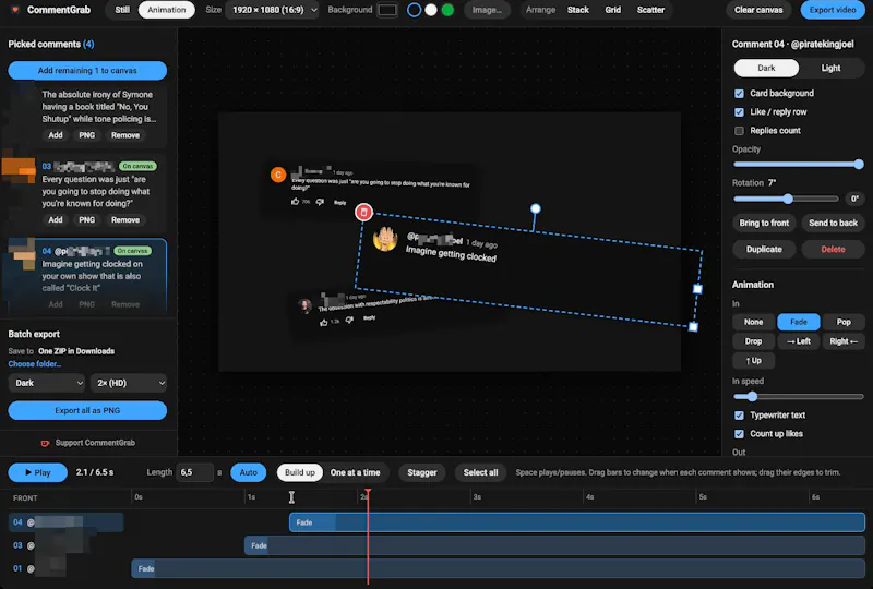 CommentGrab screenshot 2