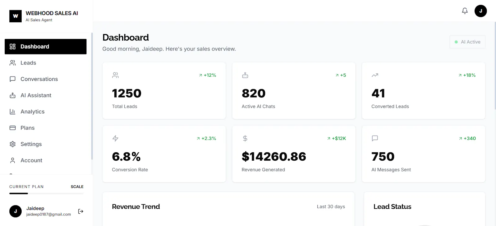 Webhood Sales AI screenshot 3