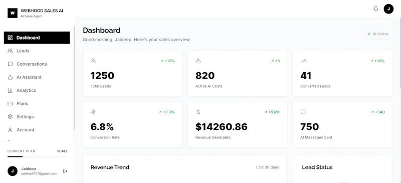 Webhood Sales AI screenshot 3