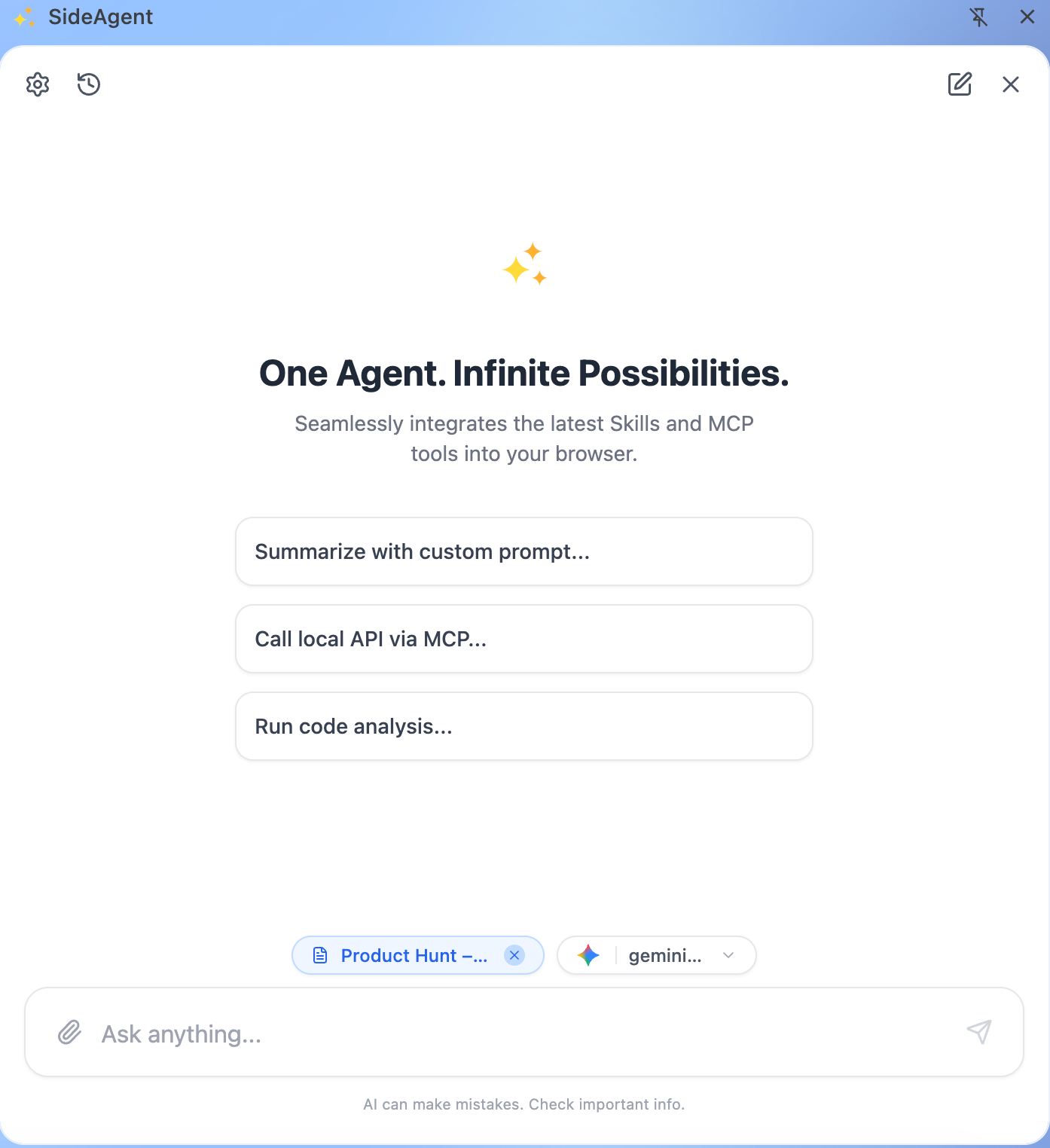 SideAgent - Screenshot 2 showing product features and functionality