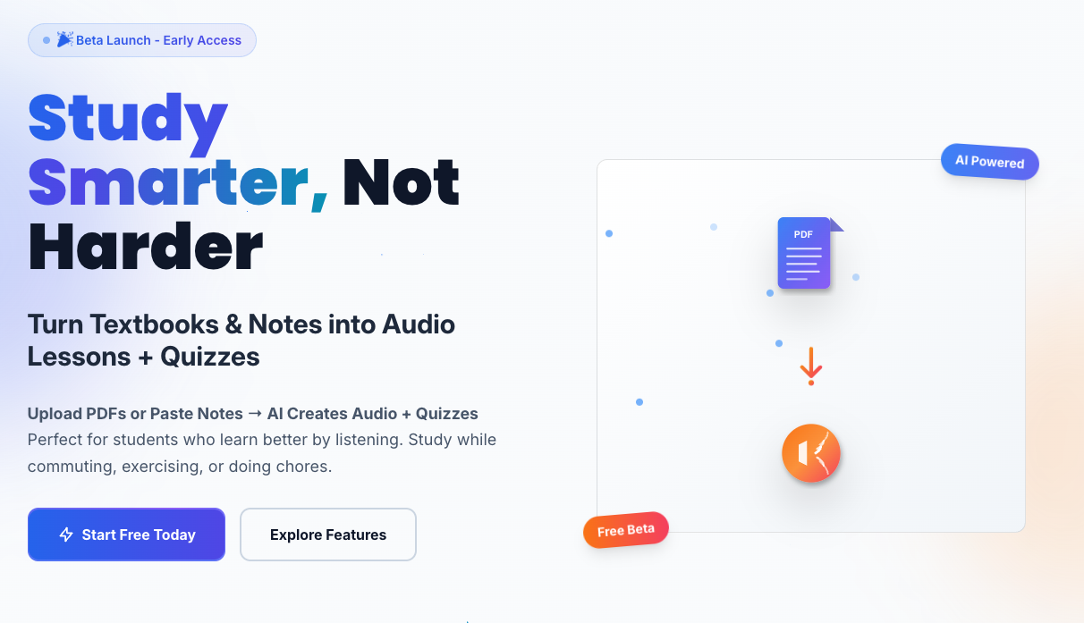 VoiceBrief.IO - Main product screenshot demonstrating key features and user interface