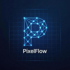 PixelFlow - Product Hunt launch logo