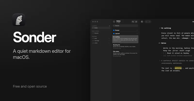 Sonder Markdown Editor screenshot 1