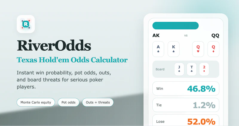 RiverOdds -Free Texas Hold'em Calculator screenshot 1