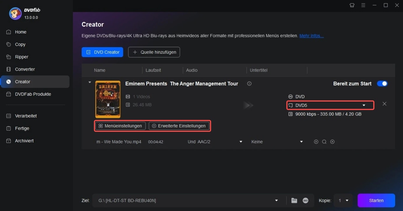 DVDFab DVD Creator gallery image