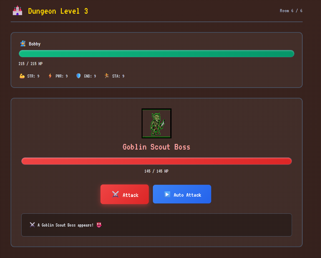 Dungeon Gains - Screenshot 2 showing product features and functionality