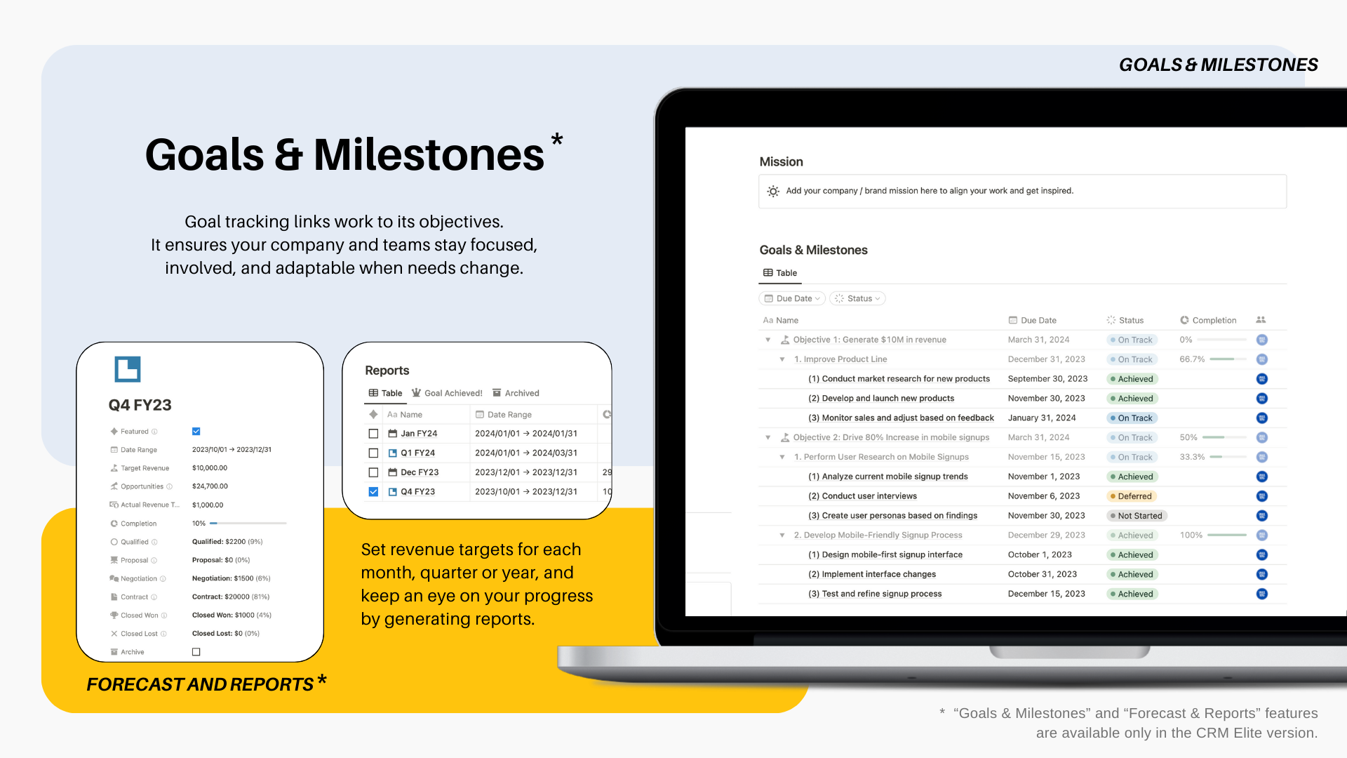 Mídia 6 de CRM Elite / Starter - Modelo de noção - Acelerar para o sucesso com CRM centralizado