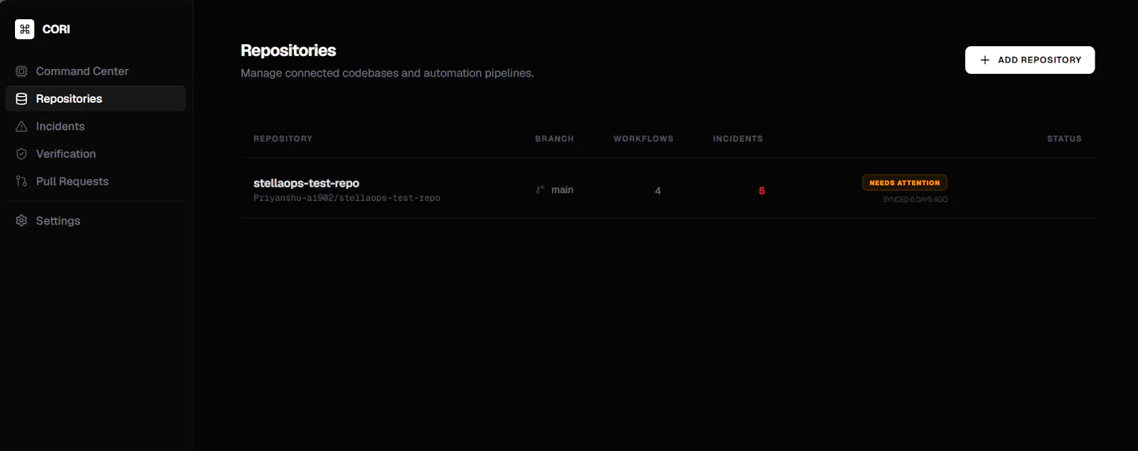 CORI screenshot 2