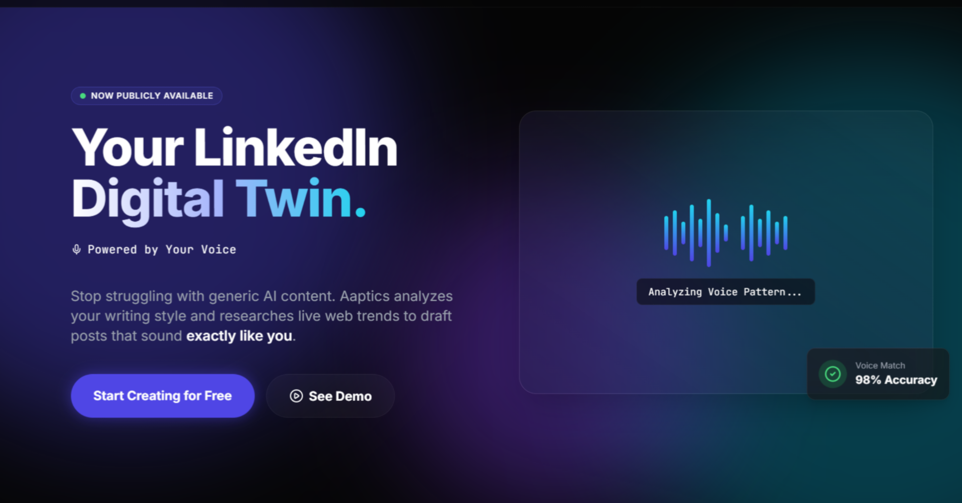 Aaptics - Main product screenshot demonstrating key features and user interface
