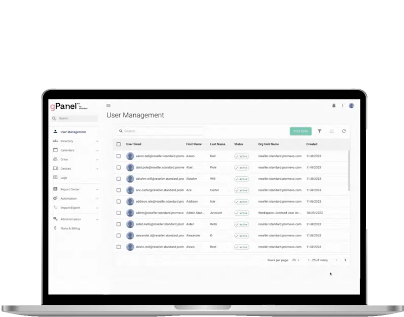 gPanel for Google Workspace screenshot 2