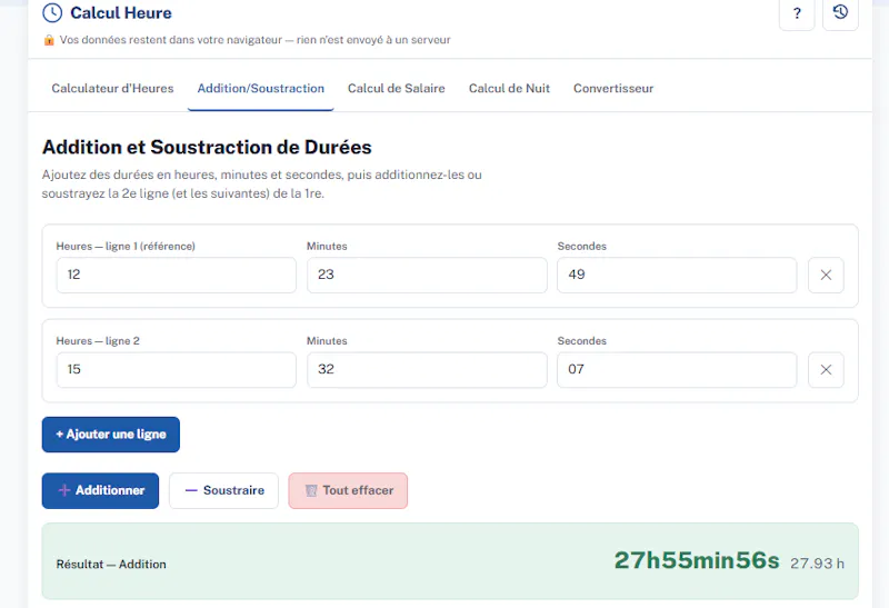 Calcul Heure screenshot 4