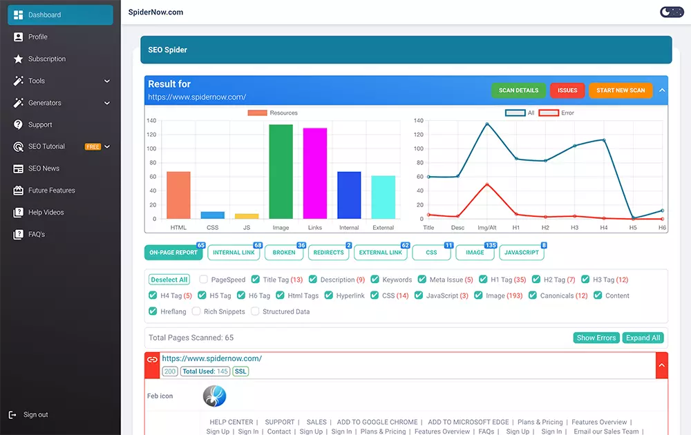 Spidernow - Технические инструменты аудита SEO и сайта медиа 2
