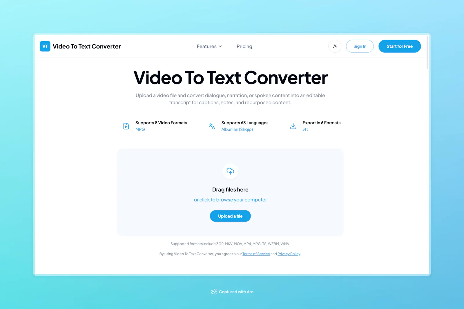 Video To Text Converter screenshot 1