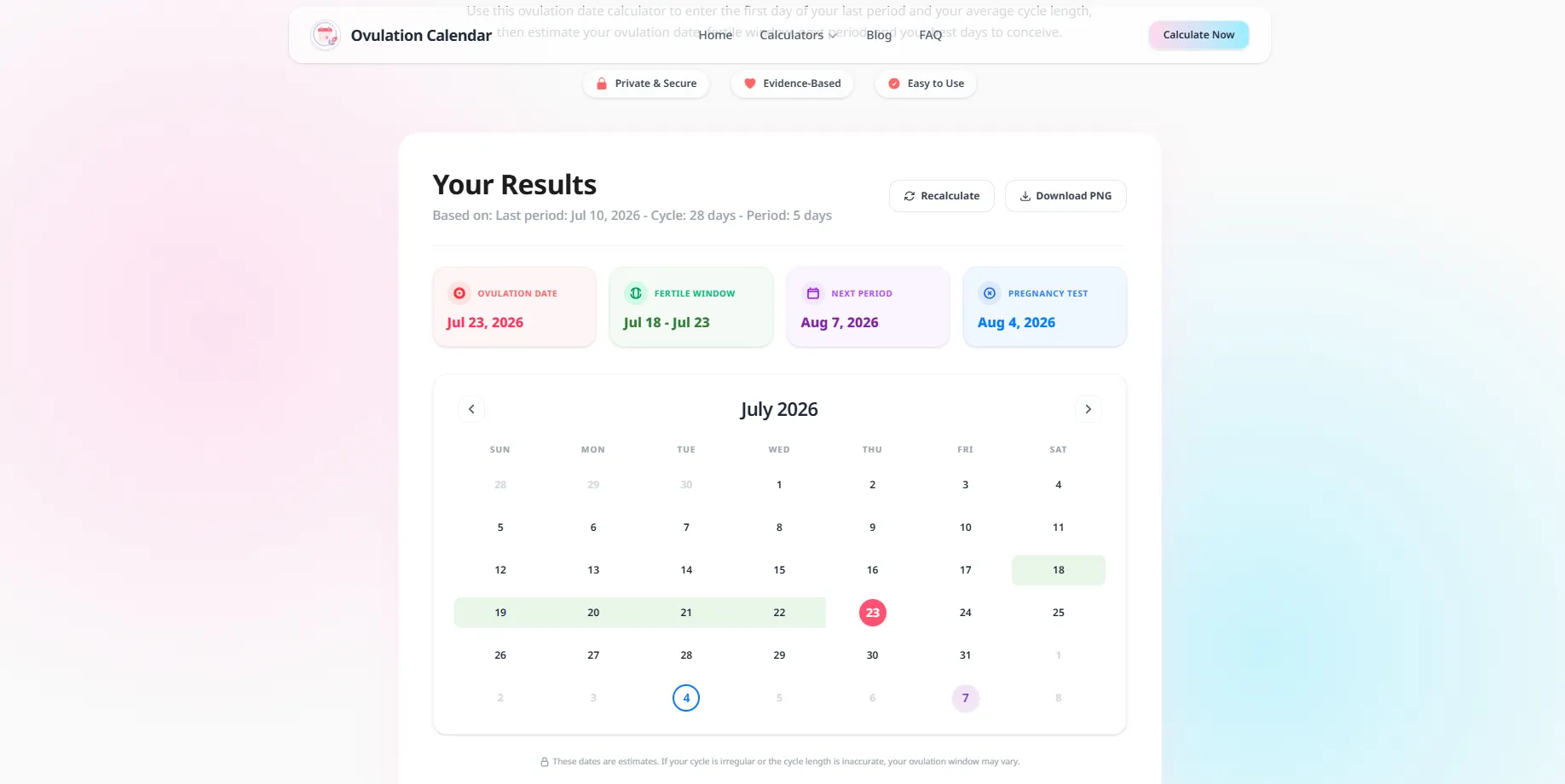 Ovulation Calendar gallery image