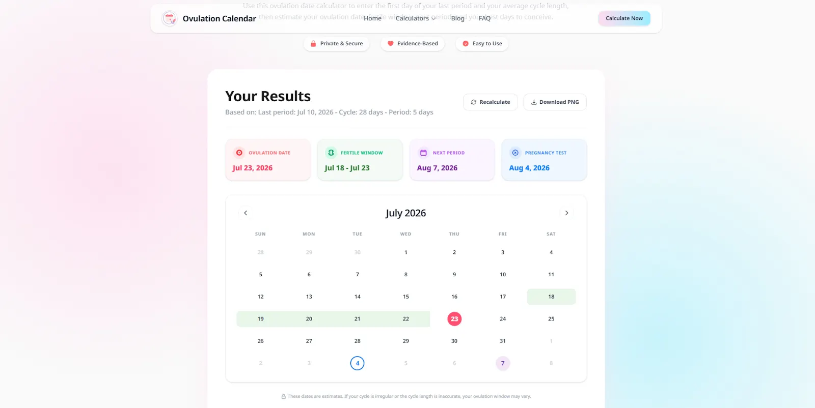Ovulation Calendar screenshot 2