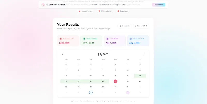 Ovulation Calendar screenshot 2