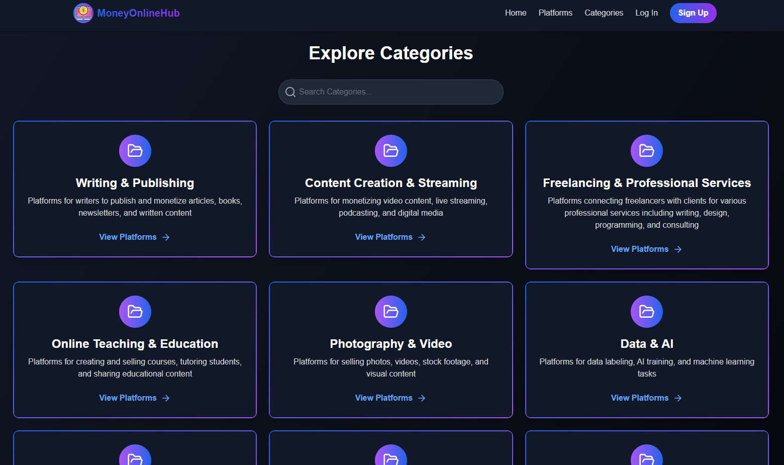 Money Online Hub - A directory of all platforms where you can make money online media 3