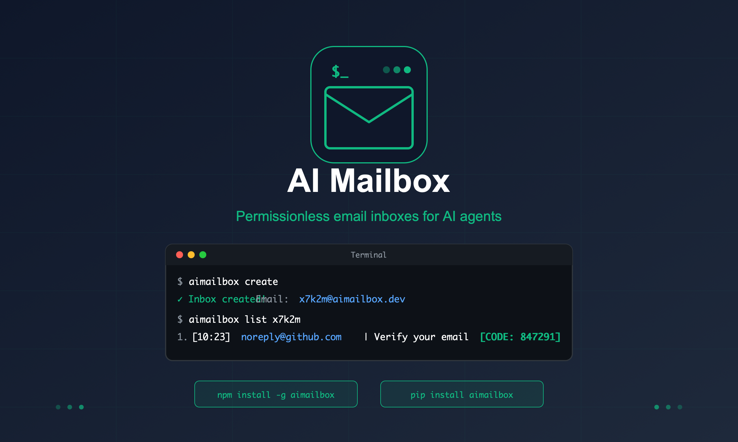 AI Mailbox - Main product screenshot demonstrating key features and user interface