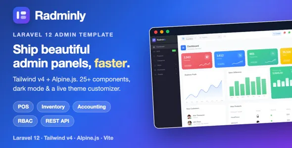 Radminly - Laravel Dashboard Starter gallery image