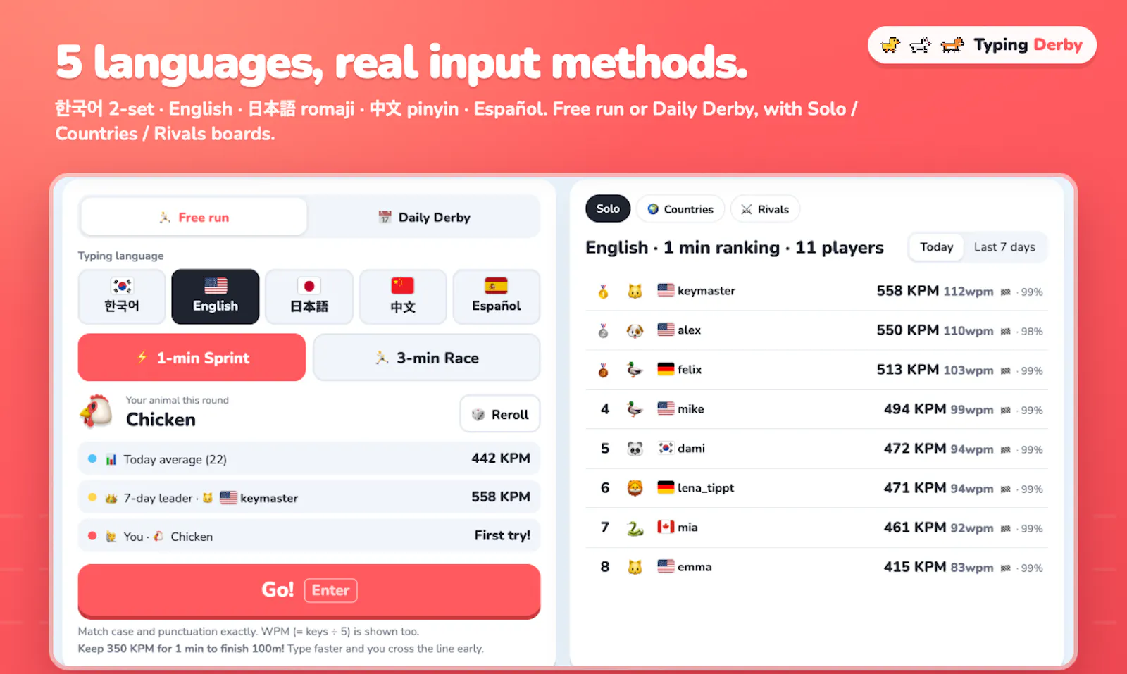 Typing Derby screenshot 3