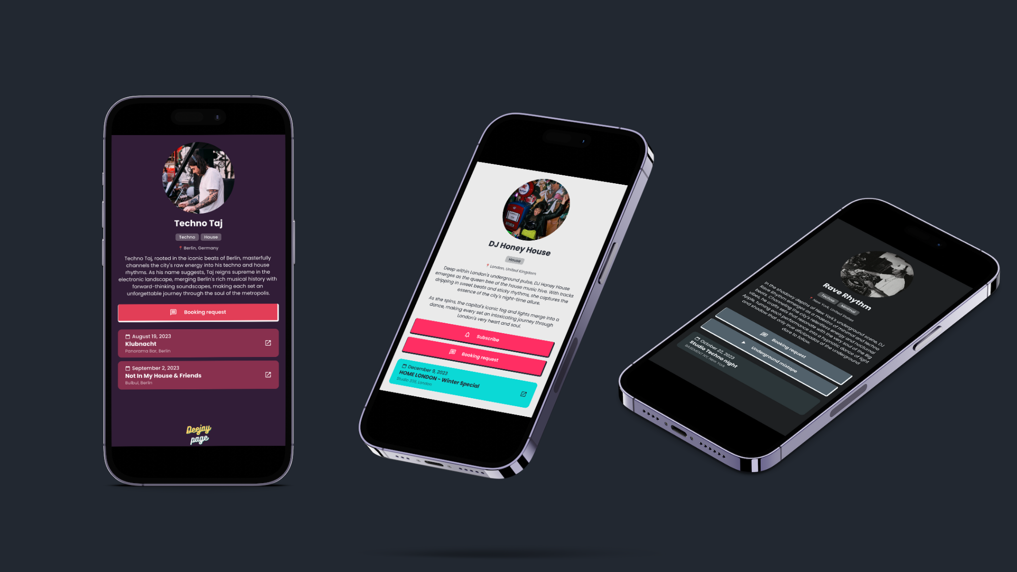 Pagina Deejay - Un semplice costruttore di siti Web per i DJ media 4