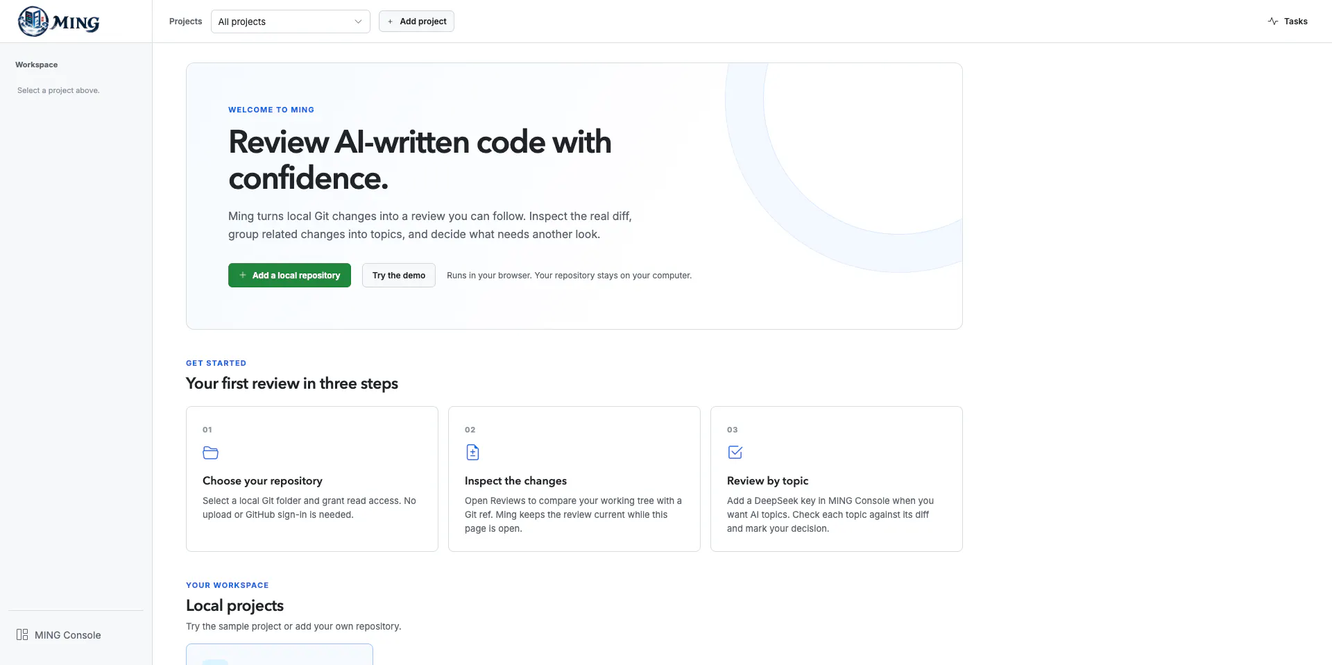 Ming — Review AI-Written Code gallery image