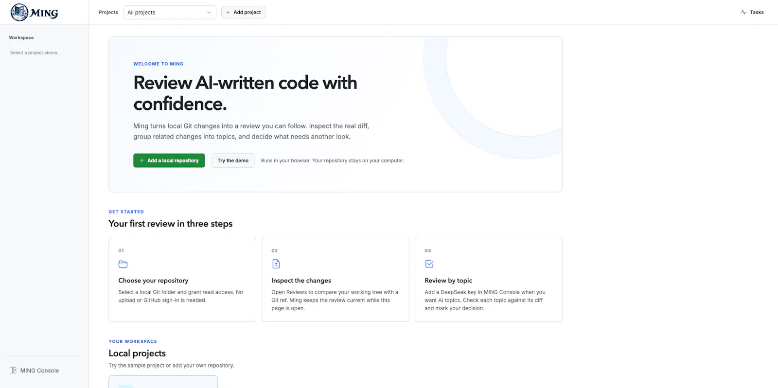 Ming — Review AI-Written Code screenshot 1