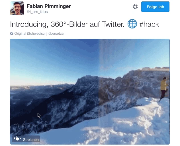 Interactive, “Scrubbable” 360 Photos on Twitter