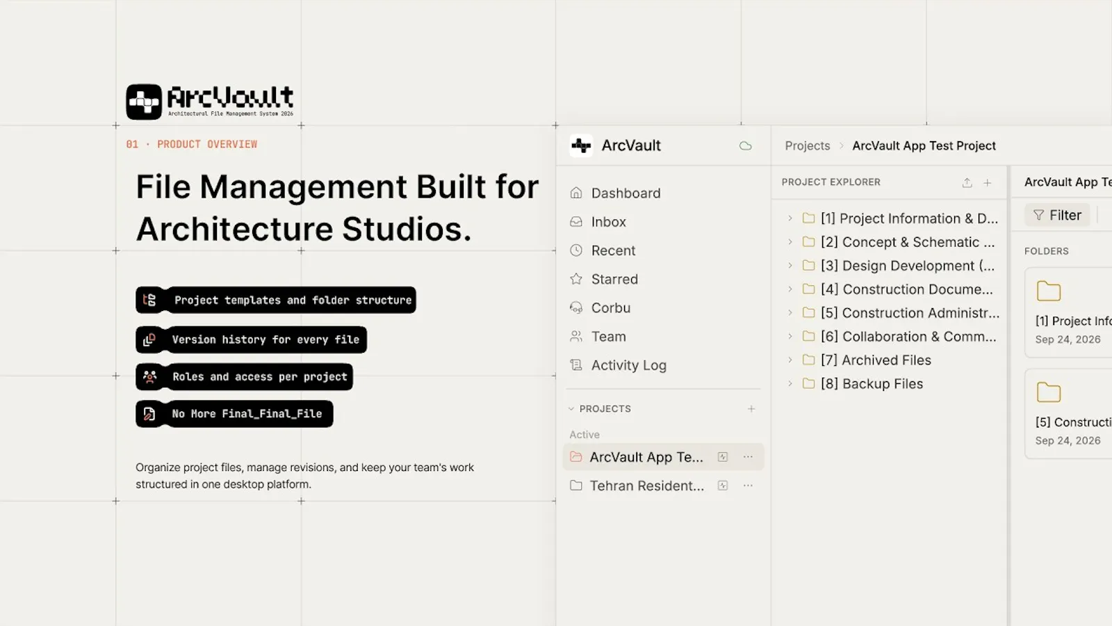 ArcVault — Architecture File Management screenshot 1 (video preview)
