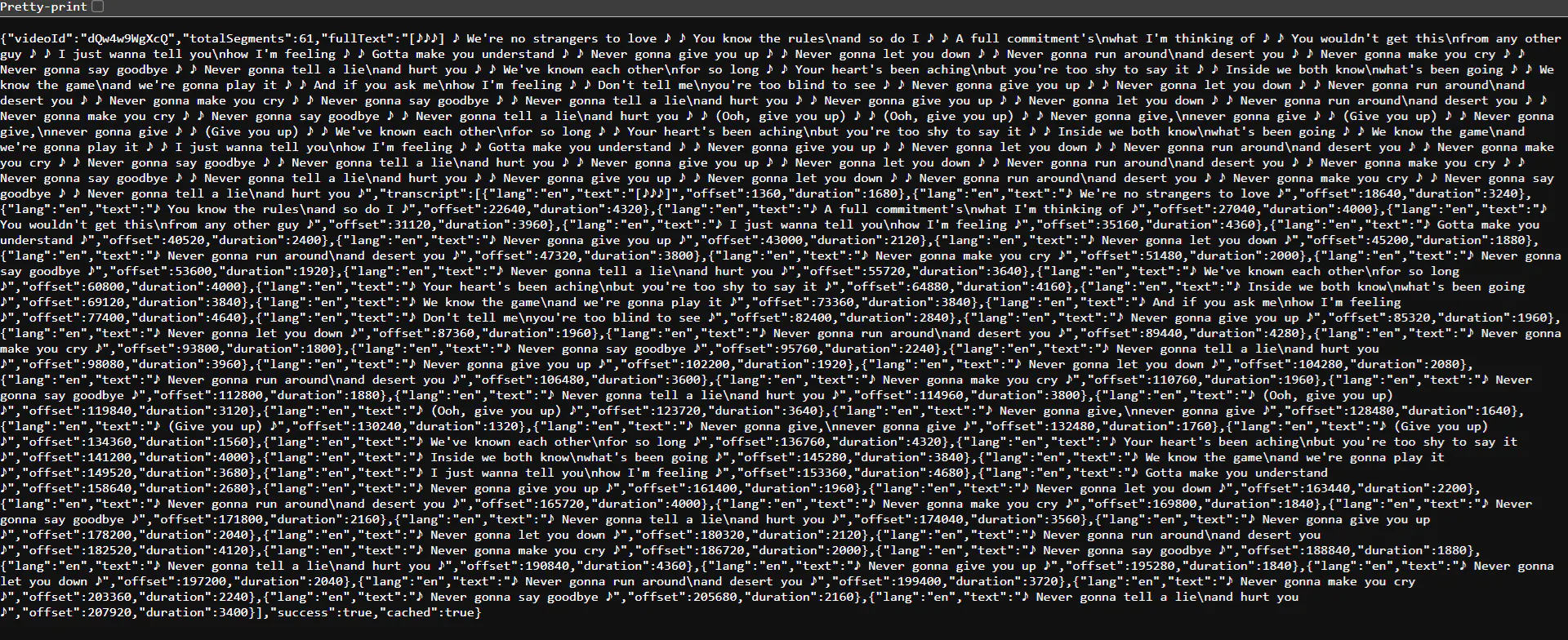 YouTube Transcript API - Permanent gallery image