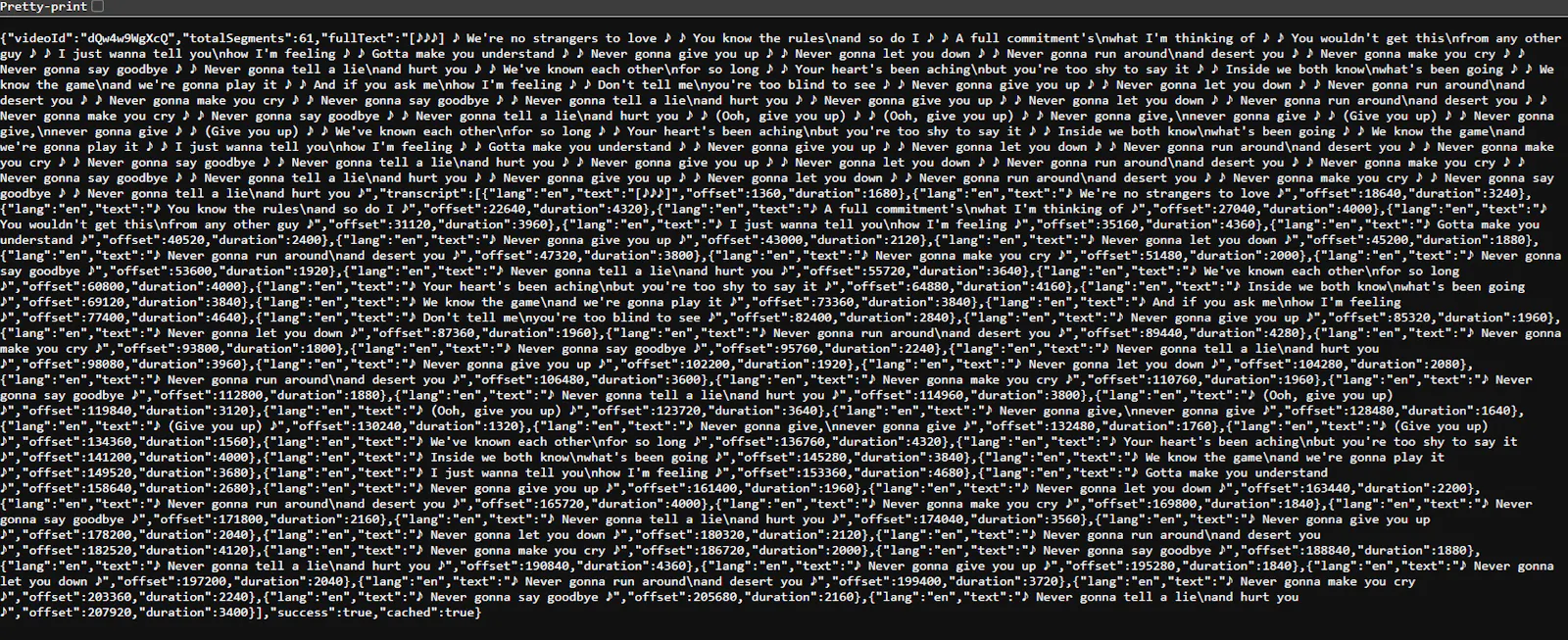 YouTube Transcript API - Permanent screenshot 2