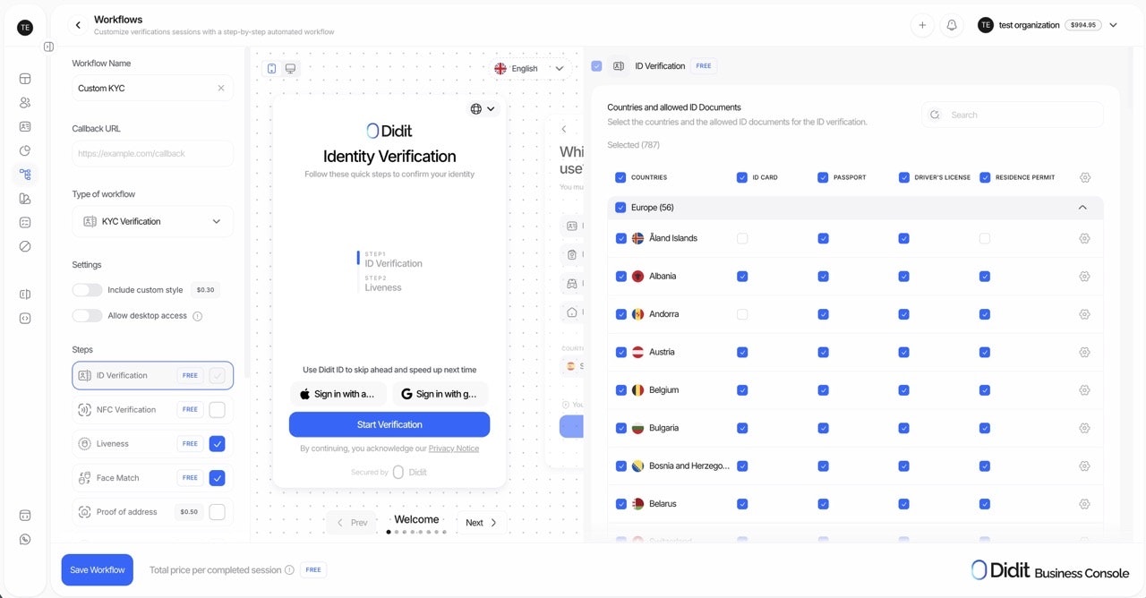 The fastest identity verification - Screenshot 2 showing product features and functionality