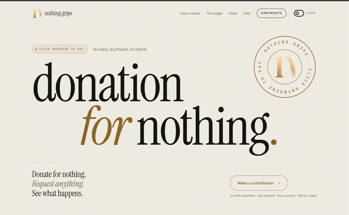 Donation for Nothing gallery image