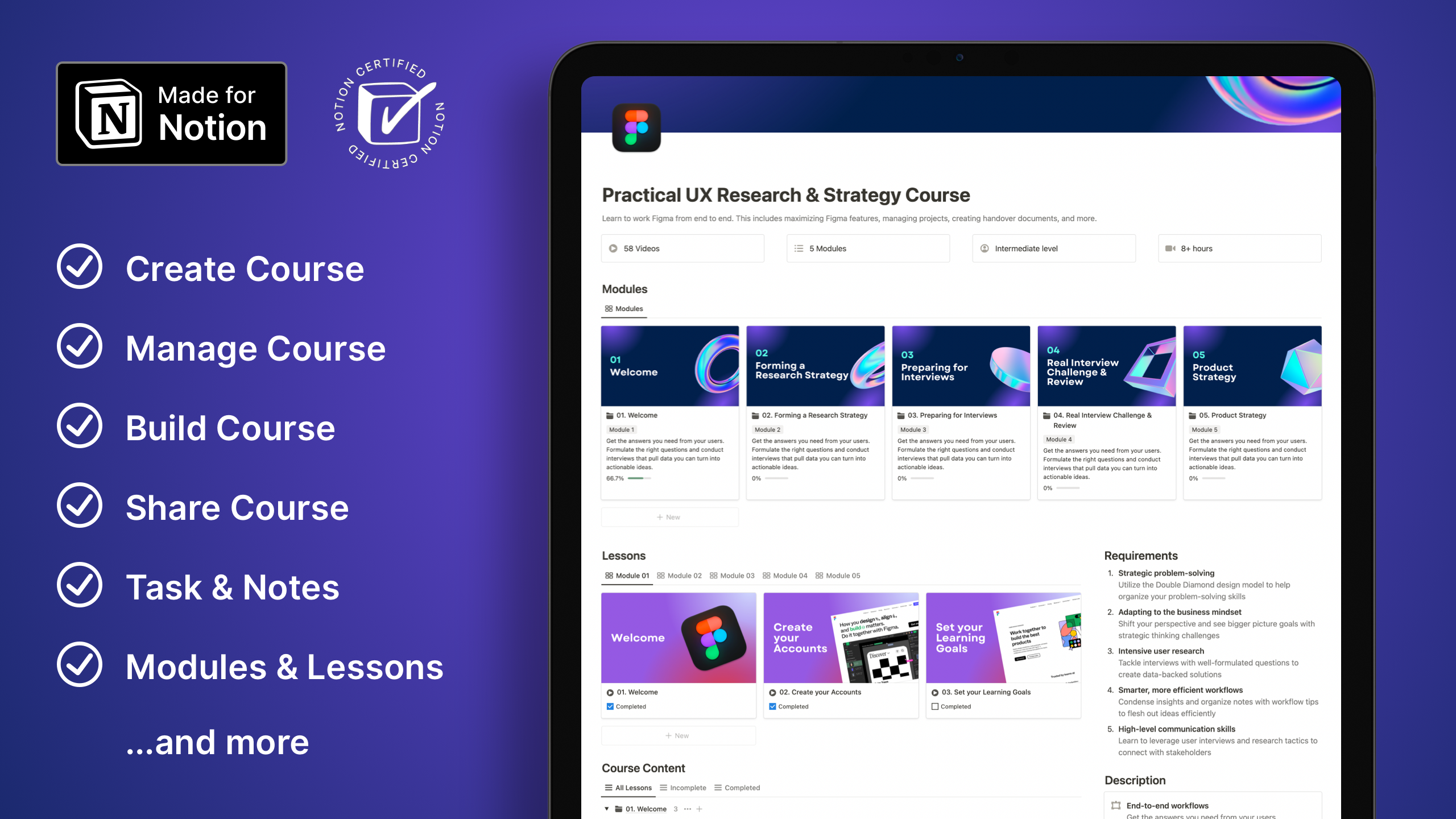 Course Builder Notion Template gallery image